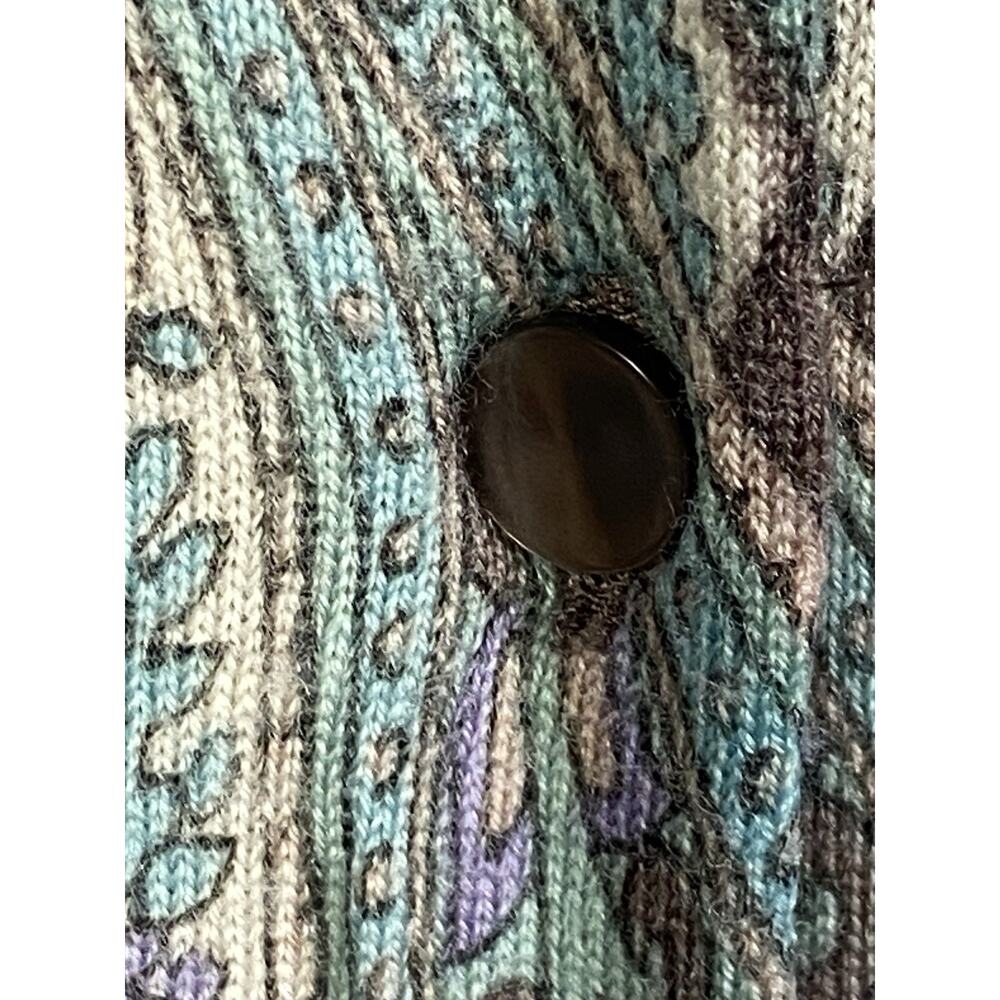 Talbots 100% Merino Wool Cardigan Sweater Women’s 2X Paisley Quiet Luxury Pretty - Picture 8 of 14